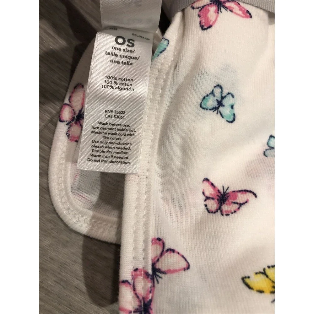 Carter's Receiving Swaddle Blanket Baby Girl Polka Dots Butterflies Pink…